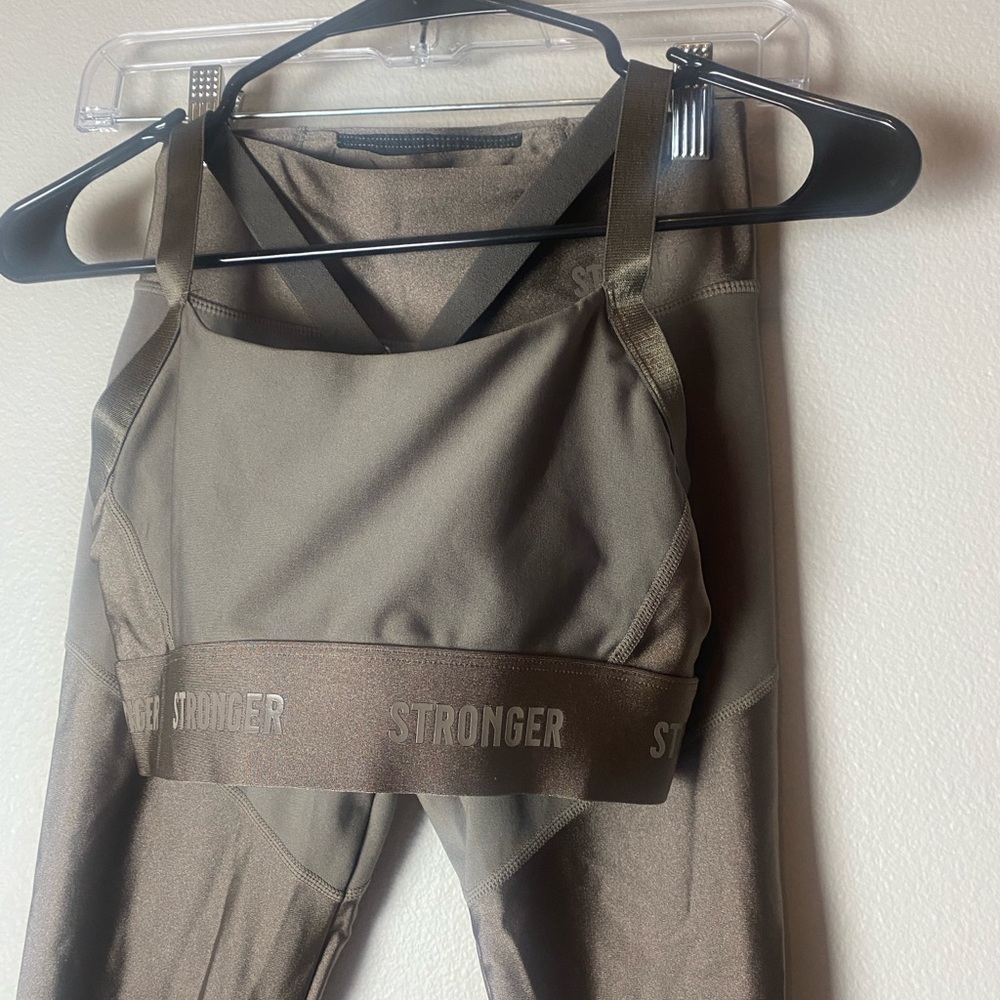 Tan and Bronze STRONGER Activewear Set